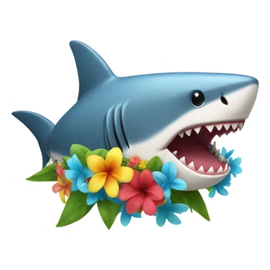 Shark with a lei  sticker