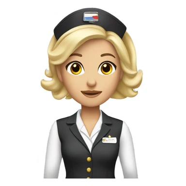 flight attendant blonde brown eyes sticker