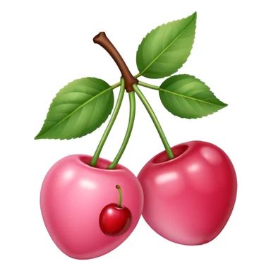 baby pink cherries with bow sticker