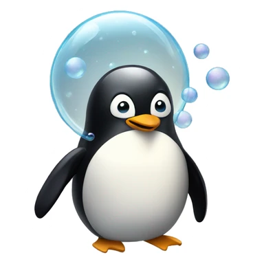 penguins with soap bubble sticker