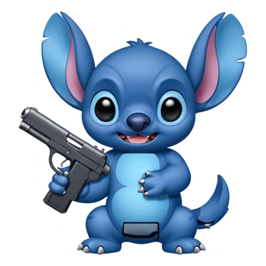 Give stitch a gun  sticker