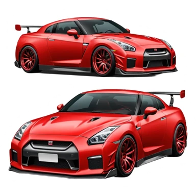 GTR com body kit vermelha sticker