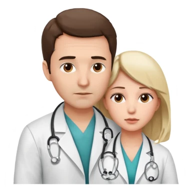 medico examinando pescoço de paciente sticker