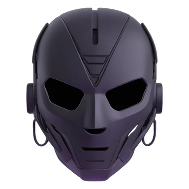 sleek black cybernetic AI mask sticker