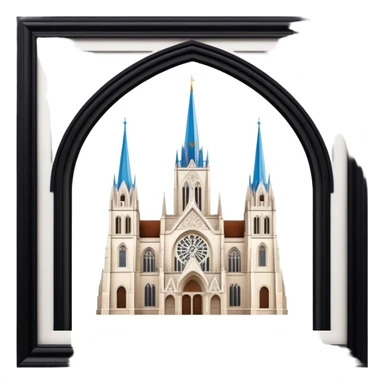 Cinematic Realistic Zagreb Cathedral Landmark Emoji, depicted with Gothic architecture rendered with lifelike detail and majestic, soft lighting. sticker
