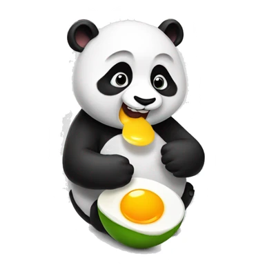 Panda eating eggs sticker
