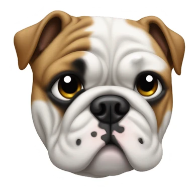 Bulldog white with black patch of fur on it’s eye sticker