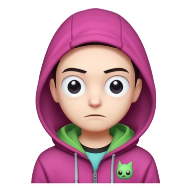 Joe Bart the YouTuber wearing a Gir from invader Zim hoodie. sticker