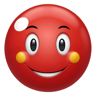 Little red ball with smiley face with text: pallina sticker