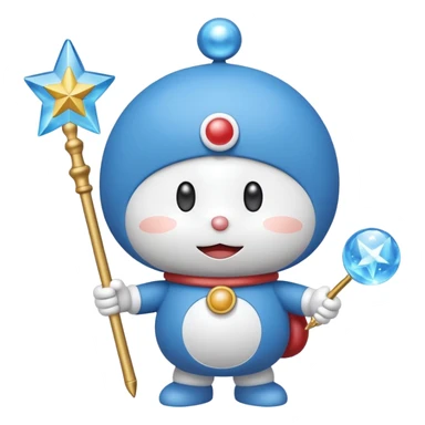 Doraemon with magic wand sticker
