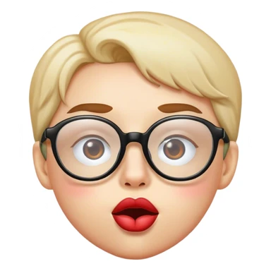 kiss face with glasses sticker