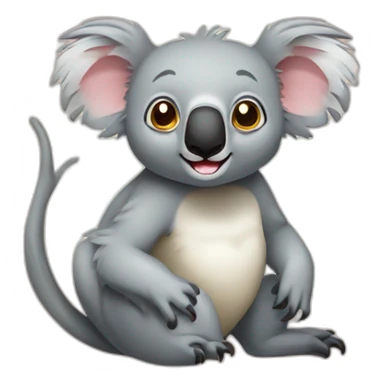 Koala sur dragon de Komodo  sticker