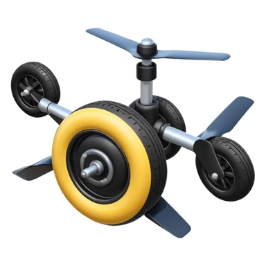 he aircraft's landing gear is one inflated, plump wheel with a strut, black in color, cartoon-style sticker