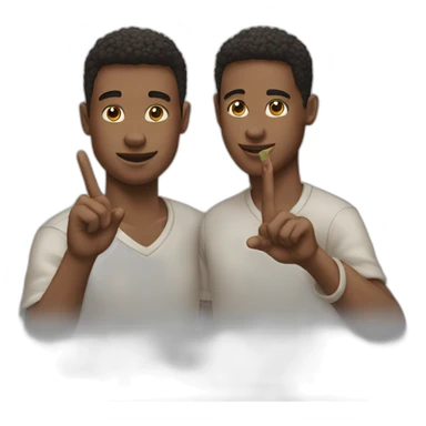 Two young men touch fingers sticker