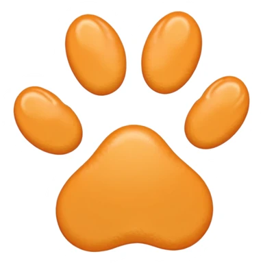 a very light pale pastel yellow-orange pawprint sticker