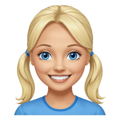 Emma Bunton with blue eyes, ponytail hair sticker