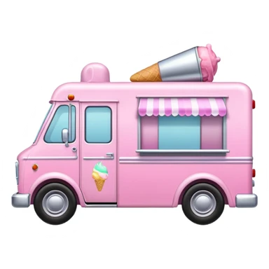 Create a pink ice cream truck on the side sticker