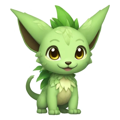 a anthro chibi-style grass-type-ground-type Fakémon-hybrid full body sticker