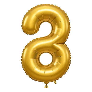 Gold baloon number 6 sticker
