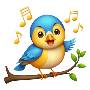 A bird singing Beautiful music sticker