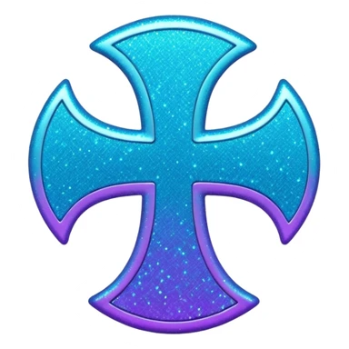 Glitter Purple and Cian plus symbol sticker