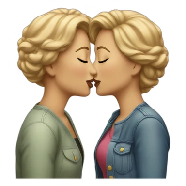 two women kissing sticker