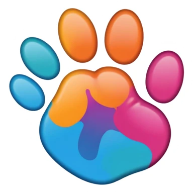 colored puppy paw print sticker