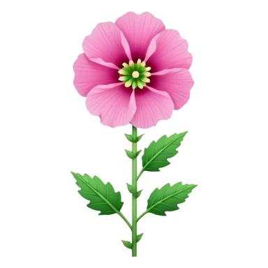 hollyhock flower sticker
