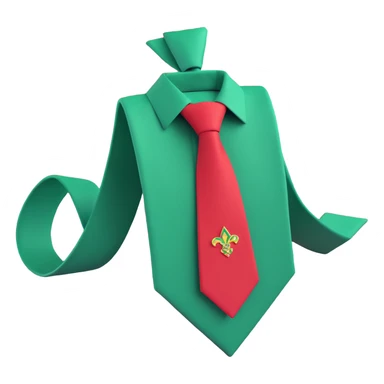 green scouts tie, neatly folded sticker