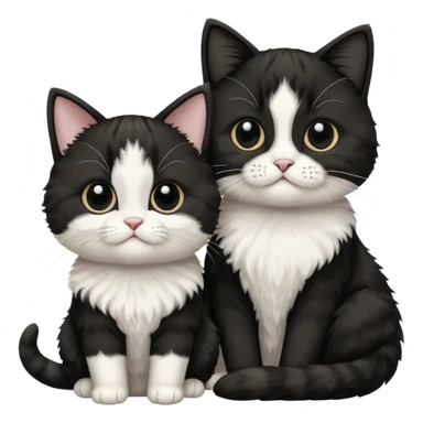Scottish Tuxedo cat with a baby Scottish Tuxedo cat sticker