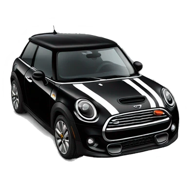 All black mini cooper se with stripes sticker