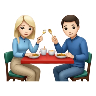 ligth couple having dinner at a Chinese restaurant sticker