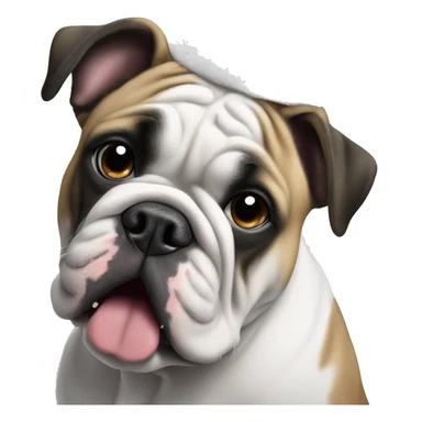 Black and white bulldog dressed for Christmas sticker