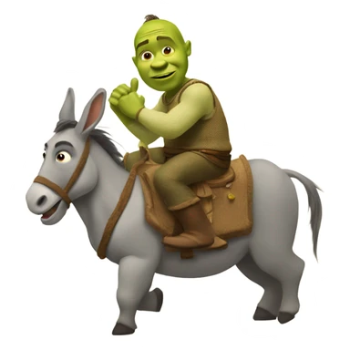 shrek riding donkey sticker