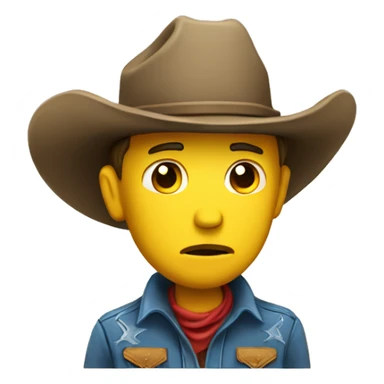 sad cowboy yellow sticker