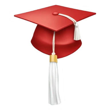 Red graduation cap with white tassel sticker