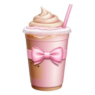light pink bow on light pink bow on a ice coffe sticker