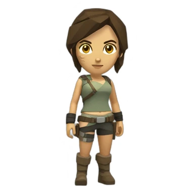 very low poly tomb raider sticker