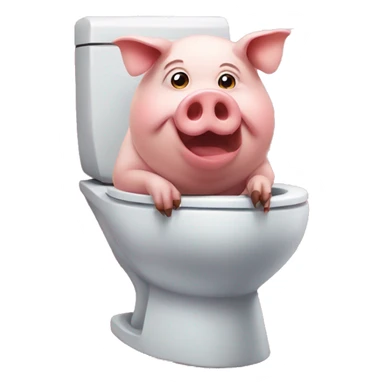pig on a toilet sticker