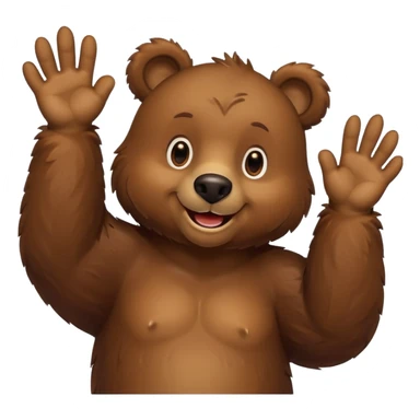 happy bear with paws up sticker