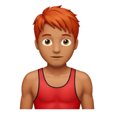 man in bathing suits with red hair sticker