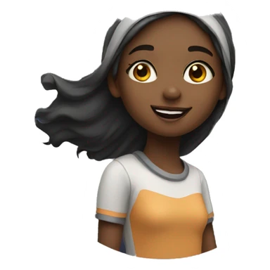 A girl on a moon sticker