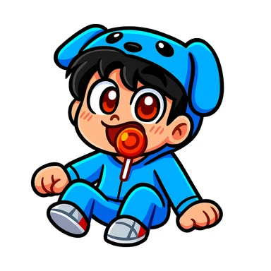 Extract the character from the background, including the clothes and accessories they are wearing, and place on a transparent background. Keep the original style and appearance exactly the same. and separately give me the picture

 sticker