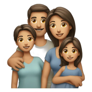 Familia de siete personas madre en padre tres chicas y dos chicos sticker