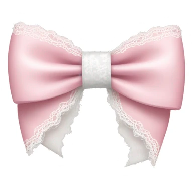 light pink bow with white lace  sticker