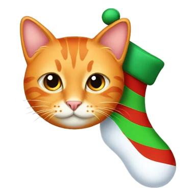 A orange cat in a stocking sticker