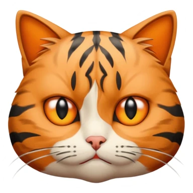 A cat with a slight frown, furrowed eyebrows, and eyes looking to the side, conveying feelings of dissatisfaction, suspicion, skepticism, or annoyance sticker