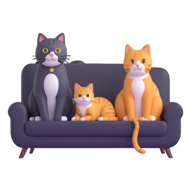 cat sitting next to person on sofa sticker