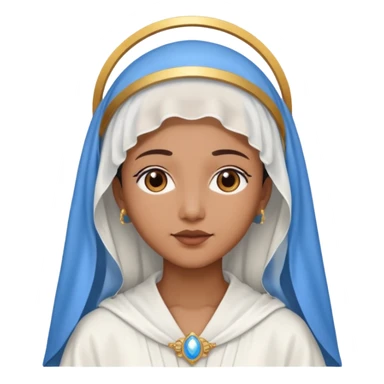 Nossa senhora das graças com manto branco e vel azul ,com áurea sticker