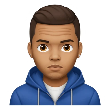 Chris Brown with dark brown hair sticker